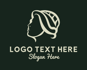 Cosmetic - Leaf Woman Hair Salon logo design