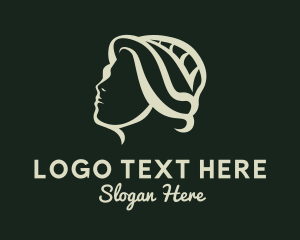 Earth - Leaf Woman Hair Salon logo design