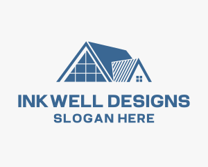 House - House Roofing Service logo design