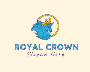 Royal Unicorn Crown logo design