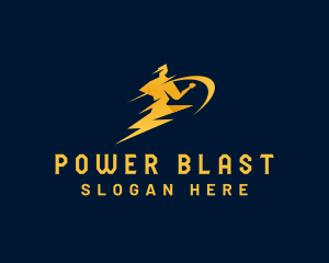 Human Lightning Power logo design