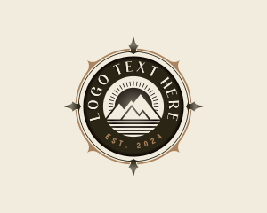 Geography - Navigation Compass Mountain logo design