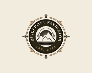 Navigation Compass Mountain logo design