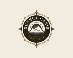 Navigation Compass Mountain logo design