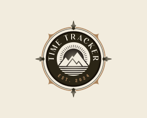 Navigation Compass Mountain logo design