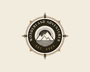 Navigation Compass Mountain logo design