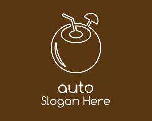 Simple Coconut Drink Logo