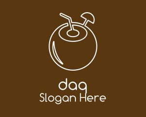 Simple Coconut Drink Logo