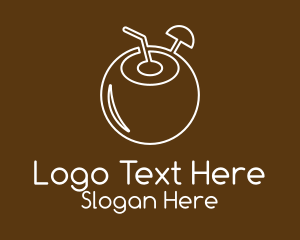 Simple Coconut Drink Logo