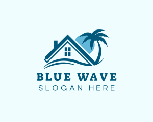 Blue Summer Beach House logo design