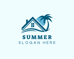 Blue Summer Beach House logo design