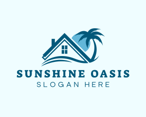 Blue Summer Beach House logo design