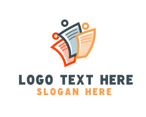 Learning - People Learning Paper logo design