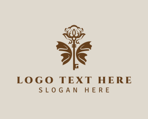 Insect - Luxe Butterfly Key logo design