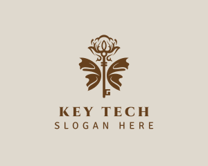 Luxe Butterfly Key logo design