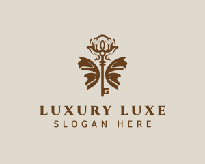 Luxe Butterfly Key logo design