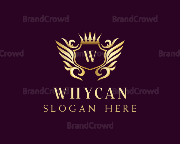 Premium Wing Crown Crest Logo