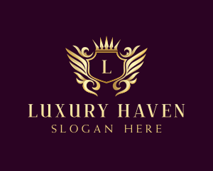 Opulent - Premium Wing Crown Crest logo design