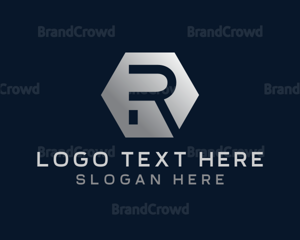 Silver Business Letter R Logo