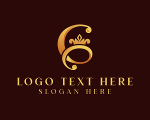 Golden - Deluxe Gold Crown Letter G logo design