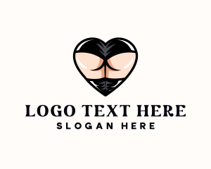 Labia - Erotic Booty Heart logo design