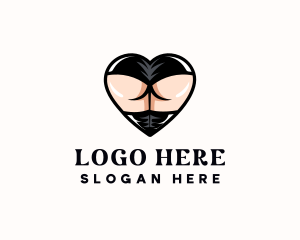 Labia - Erotic Booty Heart logo design