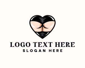 Vagina - Erotic Booty Heart logo design