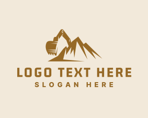 Digging - Mountain Mining Excavator logo design