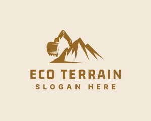 Mountain Mining Excavator logo design