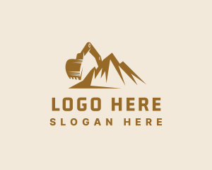 Heavy Equipment - Mountain Mining Excavator logo design