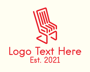 Home Furniture - Red Lawn Chair logo design