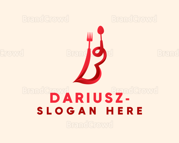 Cursive Restaurant Letter B Logo