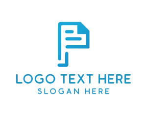 Script - Page Document Letter P logo design