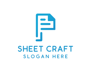 Sheet - Page Document Letter P logo design