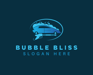 Car Cleaning Bubbles Wash logo design