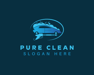 Car Cleaning Bubbles Wash logo design