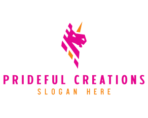 Pride - Unicorn Mythical Creature logo design