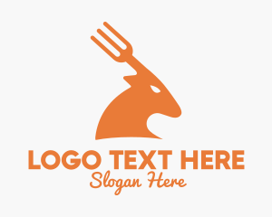 Horns - Deer Fork Antlers logo design