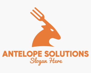 Antelope - Deer Fork Antlers logo design