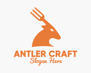 Deer Fork Antlers logo design
