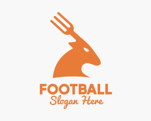 Orange - Deer Fork Antlers logo design