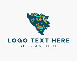 Tour - Bosnia Country Map logo design