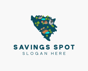 Bosnia Country Map logo design