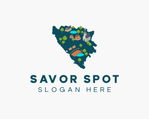 Bosnia Country Map logo design