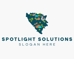 Bosnia Country Map logo design