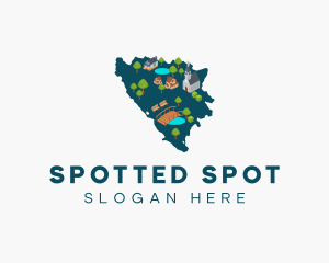 Bosnia Country Map logo design