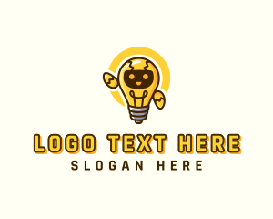 Mascot - Light Bulb Robot logo design