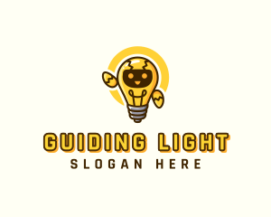 Light Bulb Robot logo design