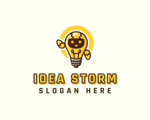 Light Bulb Robot logo design