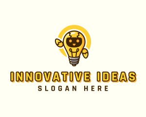 Light Bulb Robot logo design